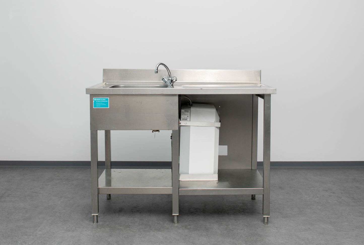 Edelstahl-Spültisch, 1 Becken links