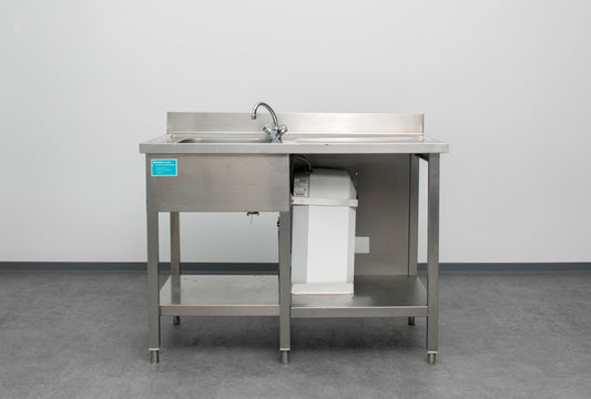Edelstahl-Spültisch, 1 Becken links