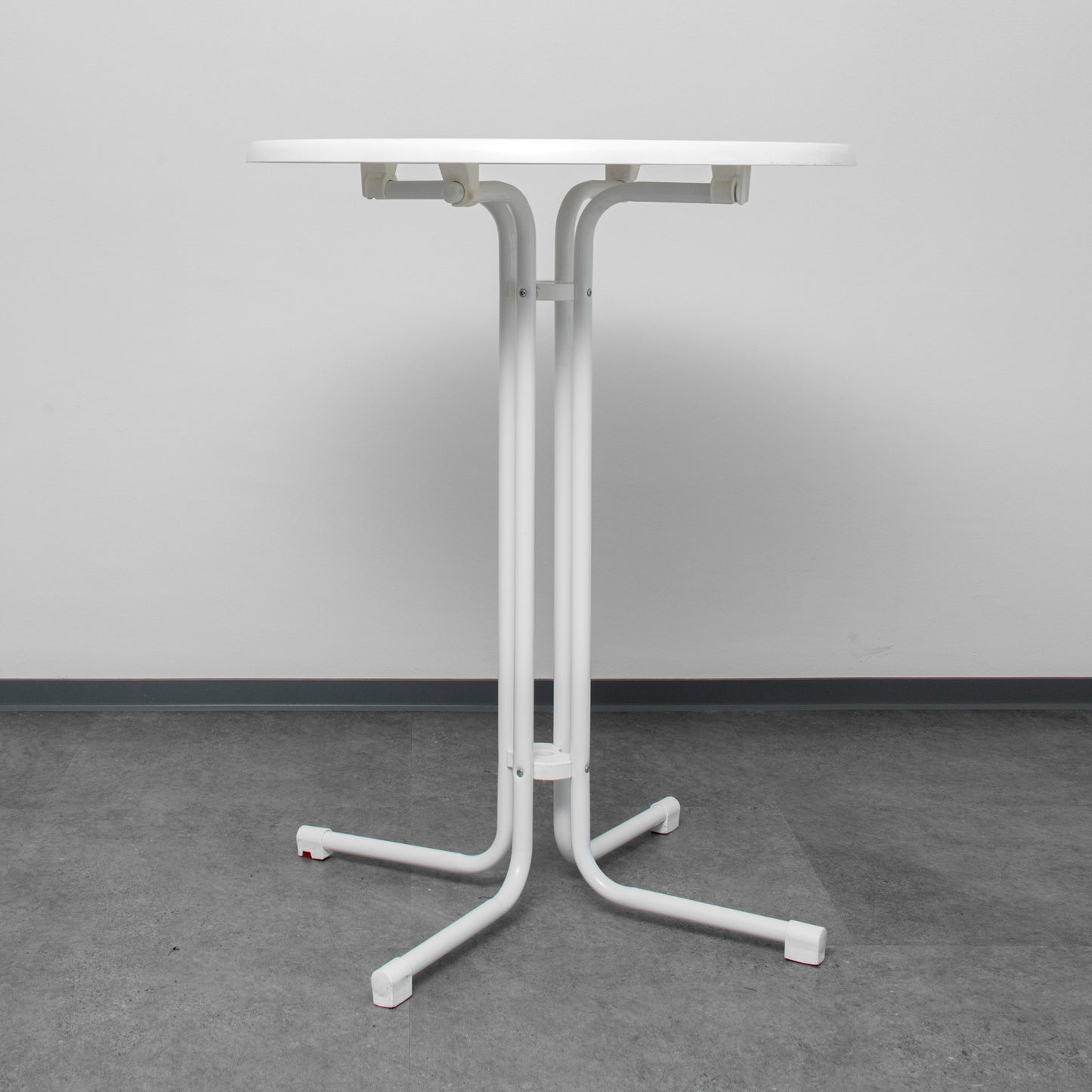 Stehtisch, weiß, klappbar, Ø 85cm