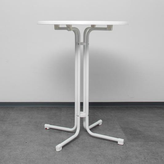 Stehtisch, weiß, klappbar, Ø 85cm